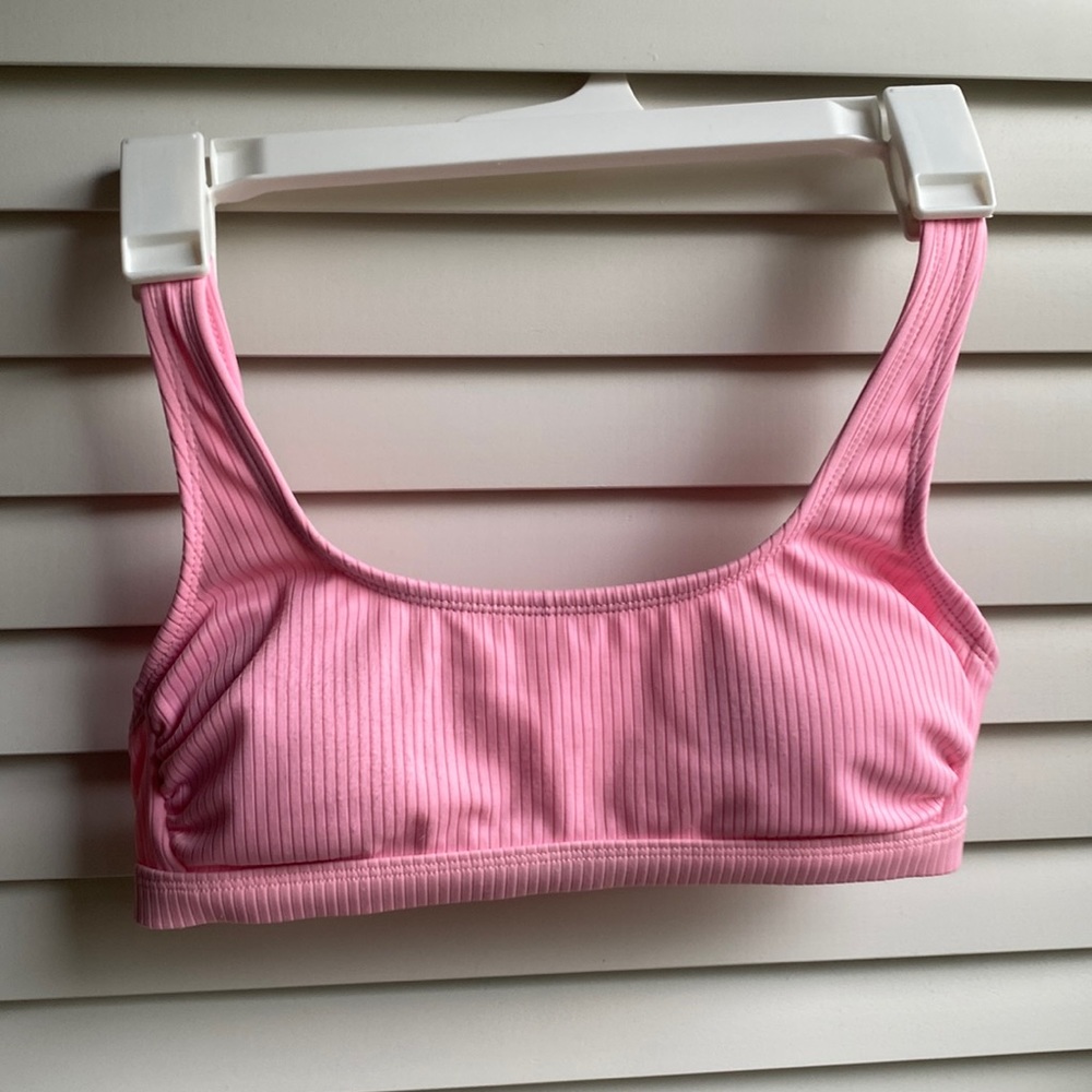 TARGET: Pink and Ribbed Bikini Top. Worn Once..Great Shape. SIZE SMALL
